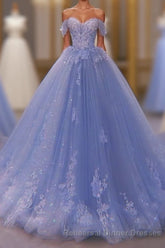 Princess Quinceanera Dresses Off The Shoulder Applique Sweet 16 Party Semi Formal Prom Gowns